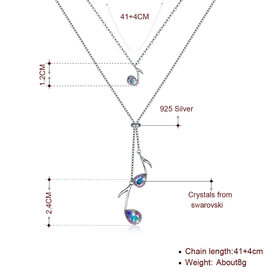 MALANDA Кристалл от Swarovski Музыка подвеска в виде музыкального ключа цепочки и