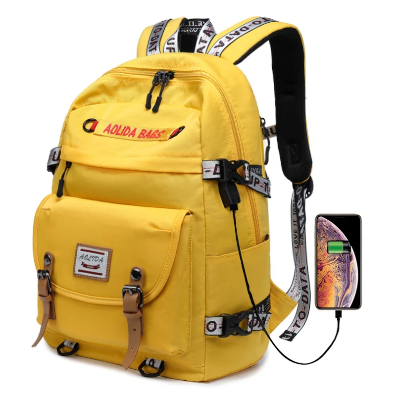 Новый дизайн повседневный женский рюкзак однотонный холщовый школьный для