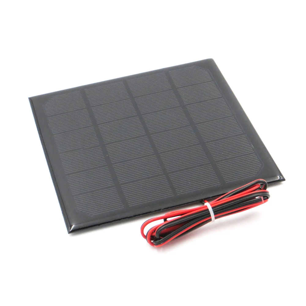 6V 3Watt with 100cm extend cable Solar Panel Polycrystalline Silicon DIY Battery Charger Module Mini Cell wire toy | Строительство и