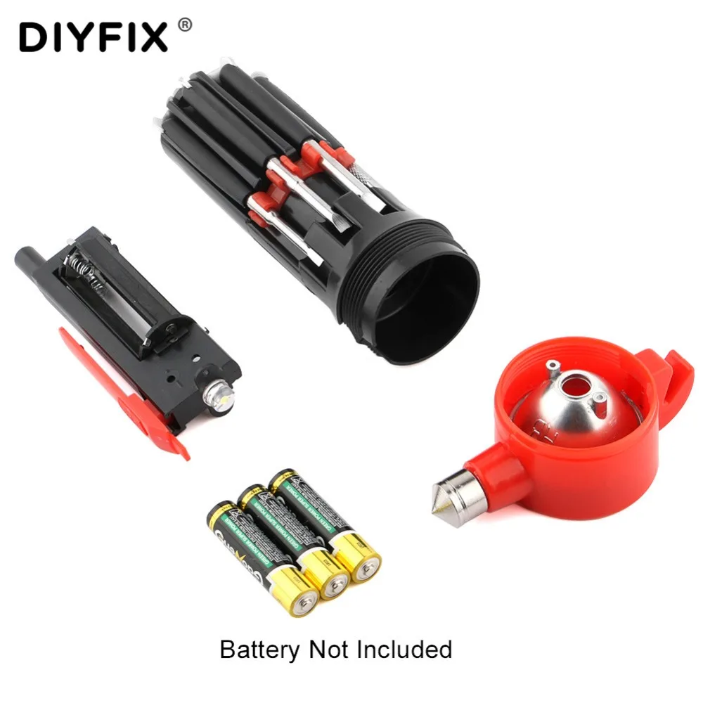 DIYFIX Portable 8 in 1 Screwdriver Set with 6 Both End LED Powerful Torch emergency Life hammer Multifunctional outdoor tool set |