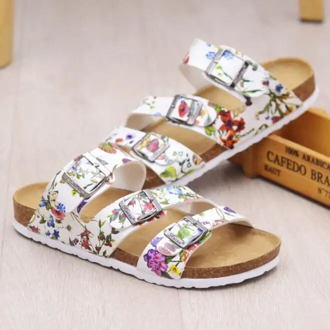 Пробковые сандалии женские на платформе босоножки с узкими лентами Вьетнамки