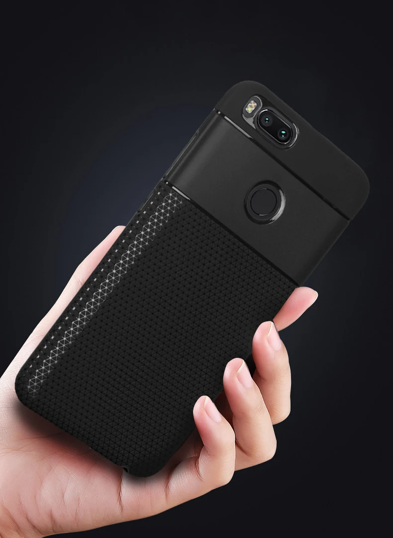 Для Xiaomi Mi A1 A2 5X 6X чехол тонкий треугольная сетка рельефный мягкий гелевый