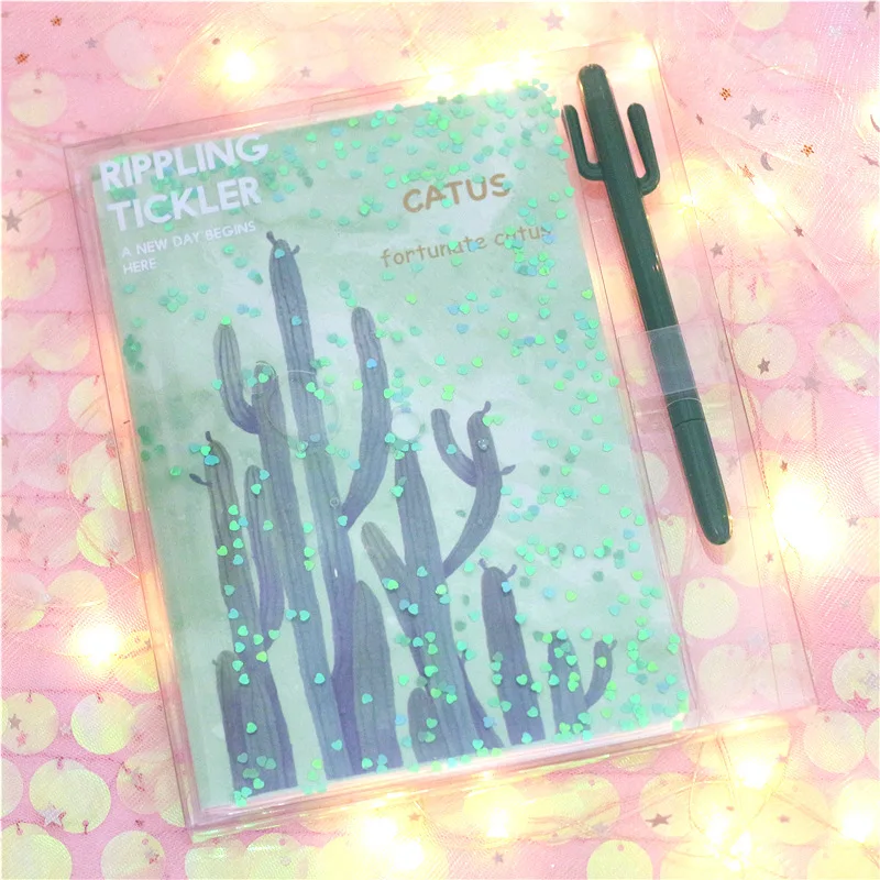 Каваи кактус тетрадь с ручкой Расписание Книга Sketchbook дневник еженедельник руководство школьные канцелярские принадлежности для девочек подарок на день рождения