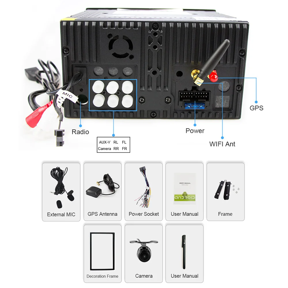 Eunavi 7 '&#x271024*600 HD 2 din android 8 1 TDA7851 Автомагнитола мультимедийный плеер 2din gps