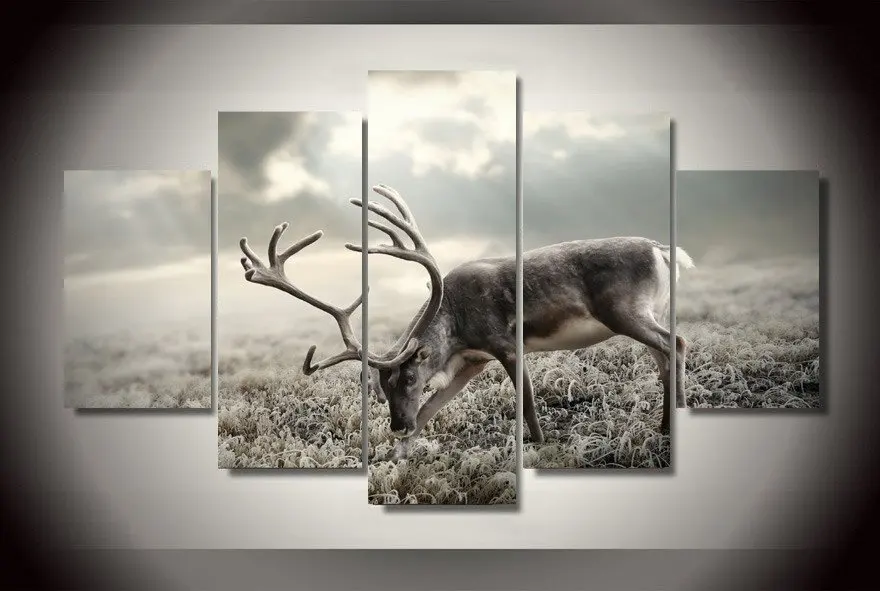 Современная картина с ограниченным по времени 5 штук олень зимой пастбище