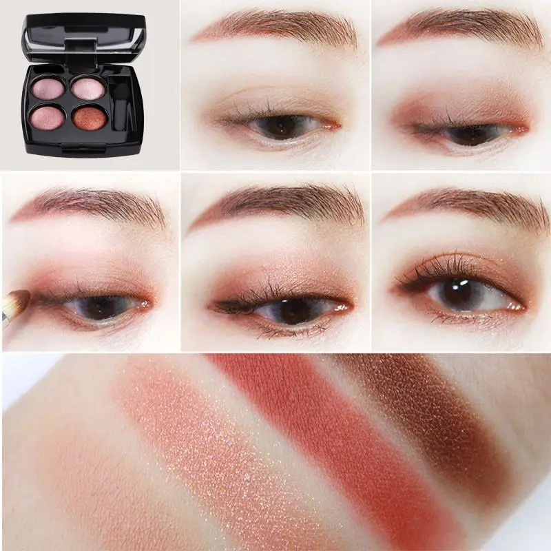 LULAA перламутровые 4 цвета Тени для век Палитра матовые блестящие тени Алмазный