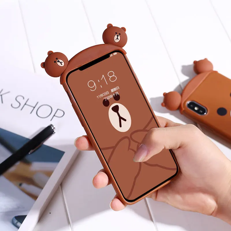 Для iphone 8 3D курица Салли медведь чехол-Кролик для X 7 plus 6 S/6 S обруч волос Мягкий