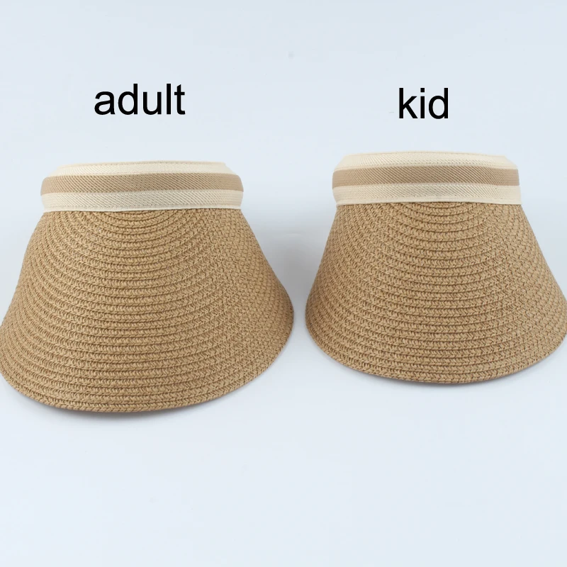 Женская соломенная шляпа с козырьком летняя ручной работы для детей и взрослых