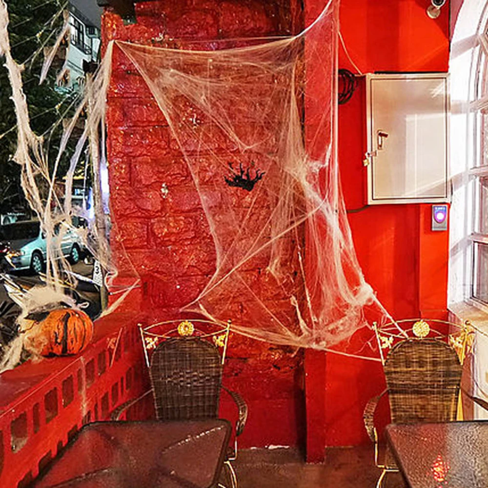 Halloween Scary Decoration Happy Party Scene Props Stretchy Cobweb Spider Web Horror Haunted House 2018 | Дом и сад