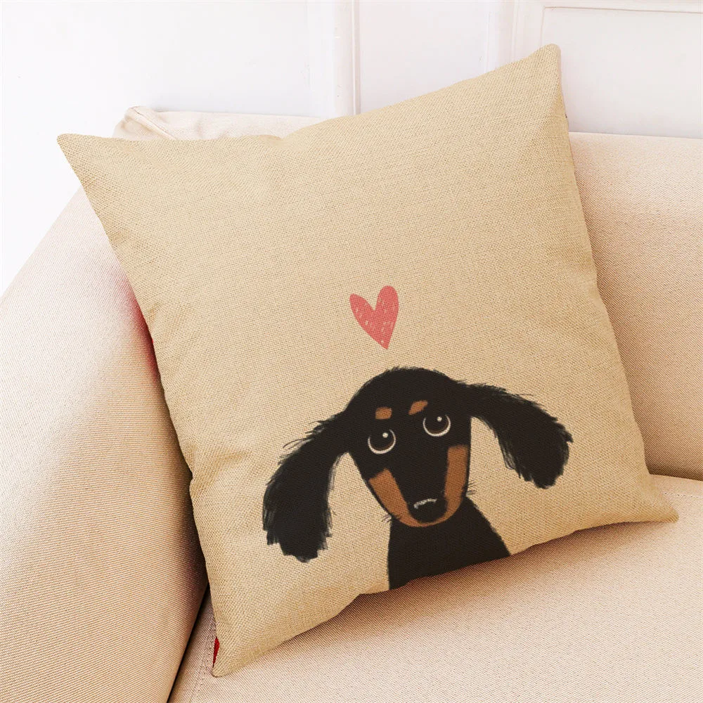 Подушки Чехлы для мангала милая собака голова печати Съемный и моющийся домашний