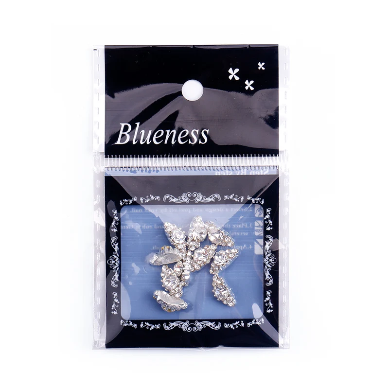 Blueness 10 шт 3D украшения для дизайна ногтей Diy Блестящий серебряный сплав Шарм