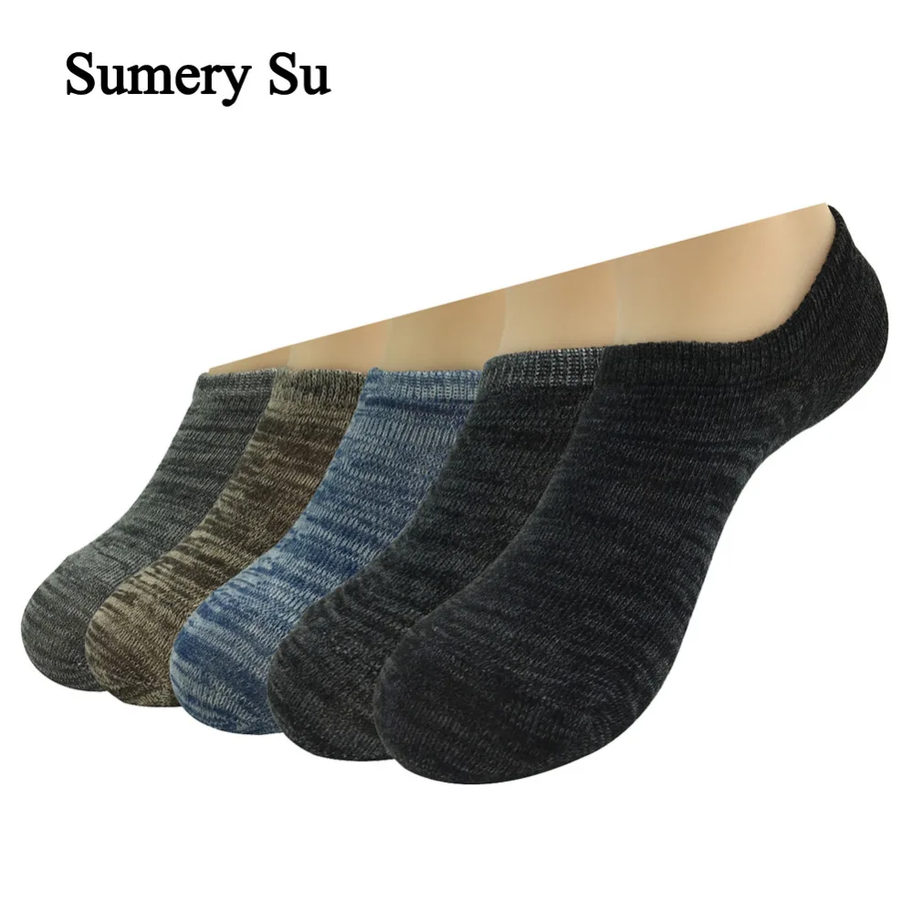 Sumery Su Ankle Socks Men Summer Simple Style Brand Design Cotton Casual Anti-slip Socks Short Male 5 Pairs/Lot