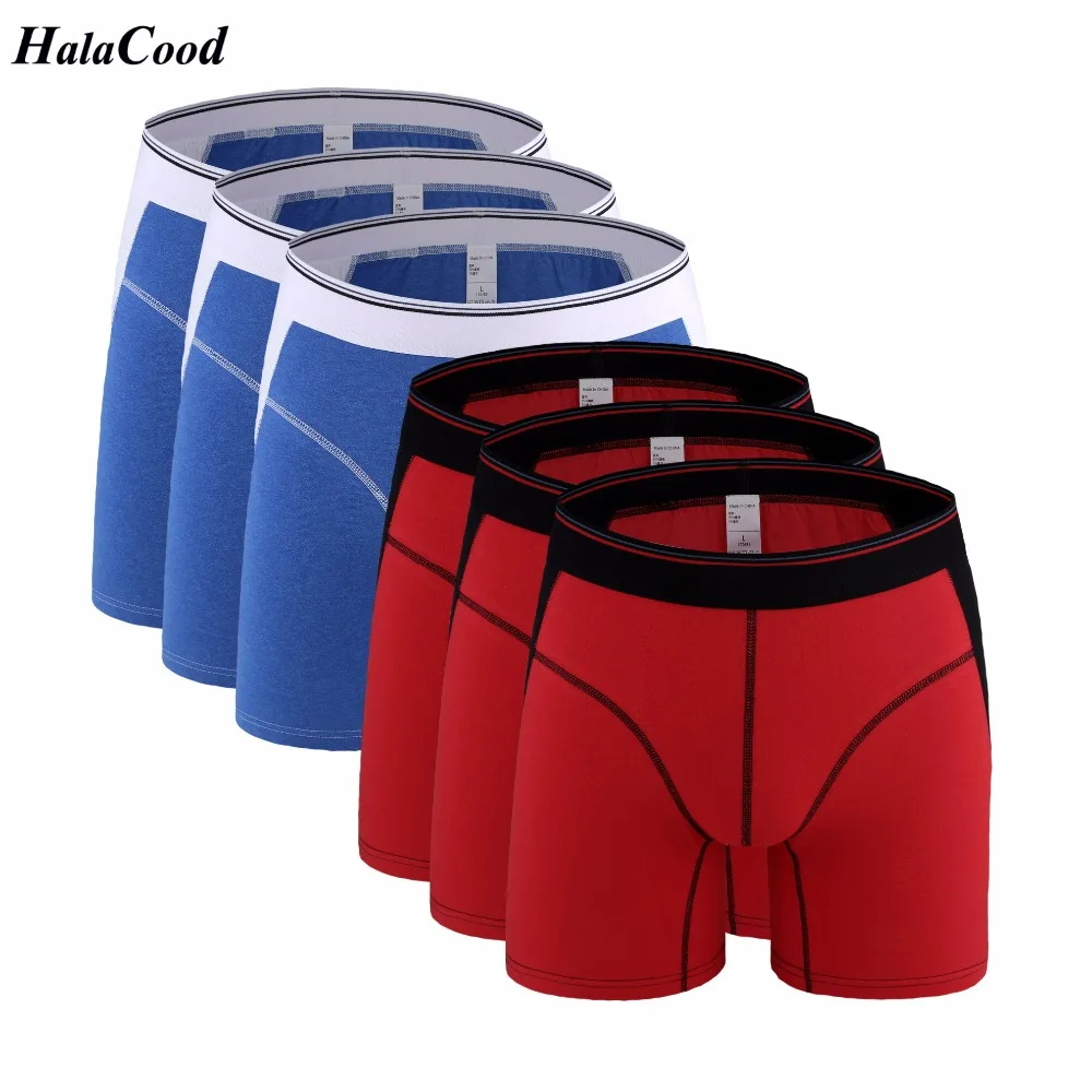 

6Pcs/lot Boxer Men Underpants Man Boxer Brand Men's Long Boxers Shorts Cotton Underwear Breathable Elasticity Mens Underwear XXL