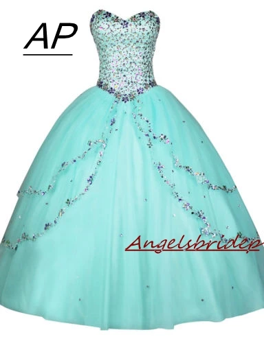 Женское платье в стиле Quinceanera ANGELSBRIDEP мятно Зеленое Длинное блестящее с лифом