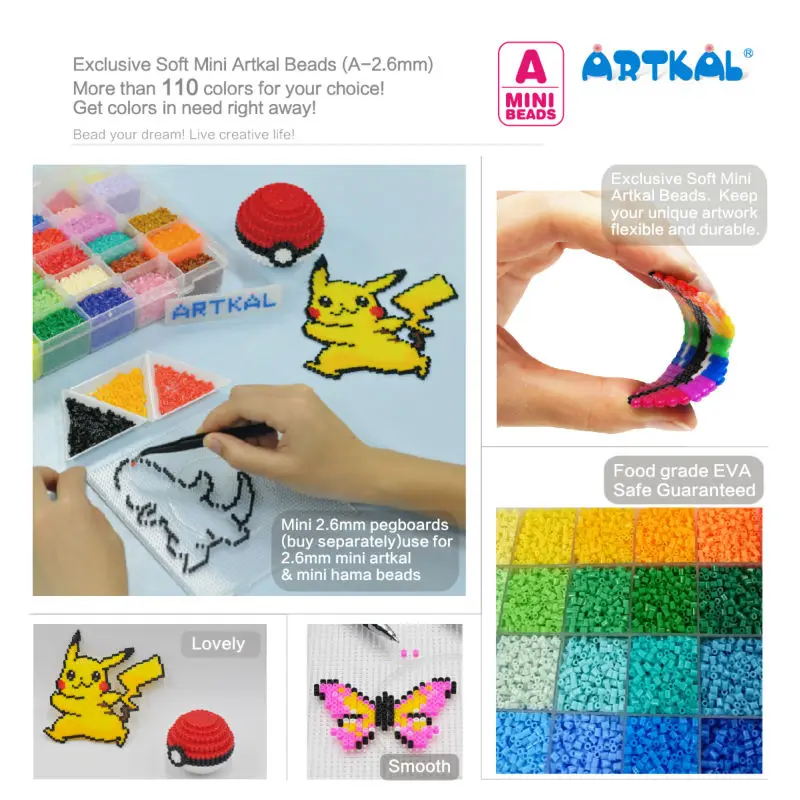Artkal Mini Fuse Beads 15 Color Box Set A 2.6mm Soft Perler смешные игрушки ручной работы CA15|mini fuse beads|perler