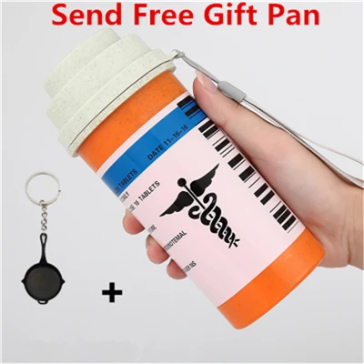 New Game Playerunknown's Battlegrounds PUBG Cosplay Props Anodyne Painkiller Plastic Water Cup 400ML Thermos Cup Bottle Mug - Цвет: Painkiller