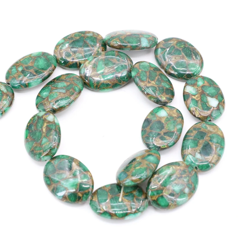 Золотой песок камень овальные камни в форме яйца разноцветные бусины для женщин