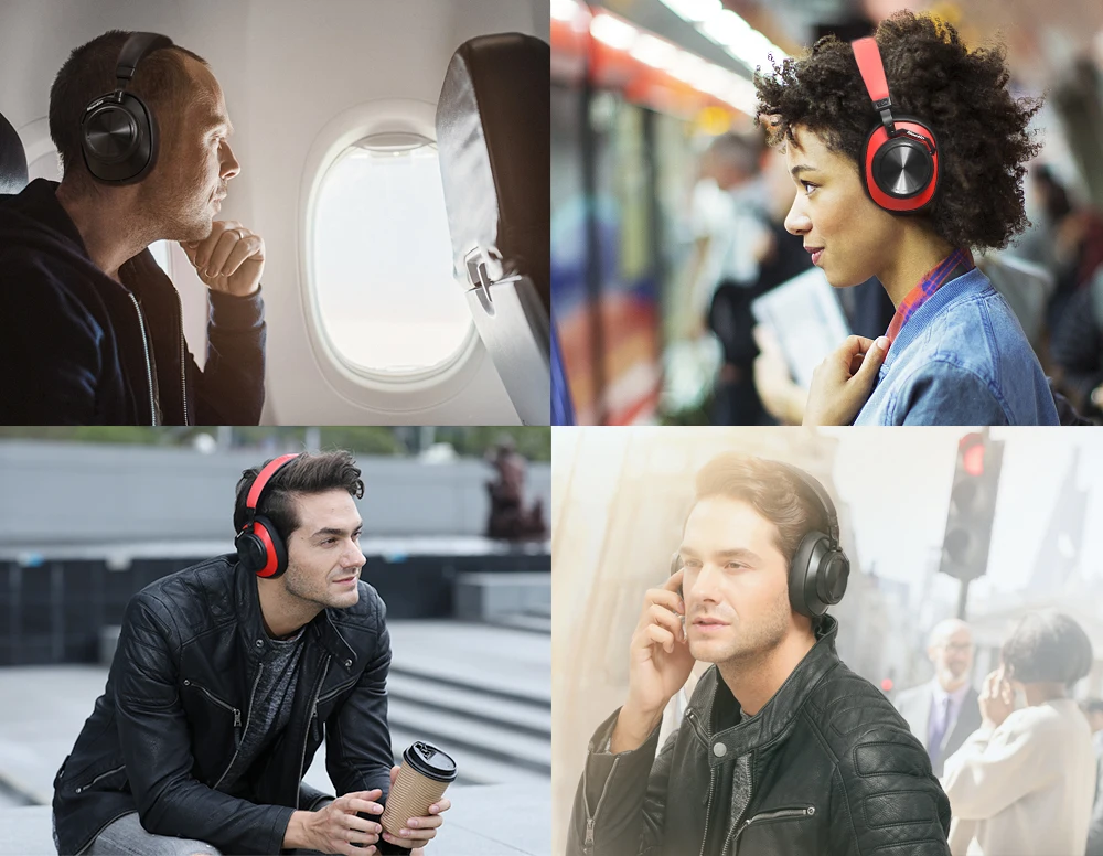 Bluedio T6S Bluetooth Headphones Active Noise Cancelling Wireless Headset for phones and music with voice control