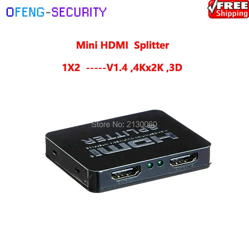 1X2 HDMI сплиттер мини V1.4 поддержка 3D 4K x 2 K/30Hz для 1080 P/60Hz доступа к нескольким