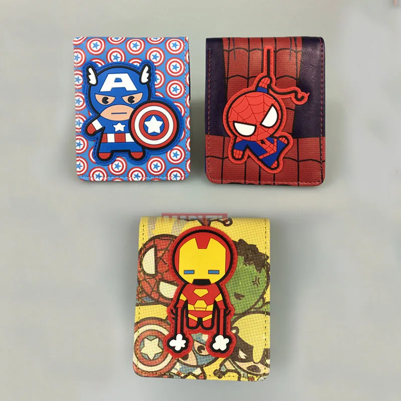 Random 3pcs Disney Q версия Marvel Мстители кошелек плюшевый Кошелек Капитан Америка человек паук Железный человек Халк портмоне периферийные подарки на день рождения - Цвет: Random 3pcs
