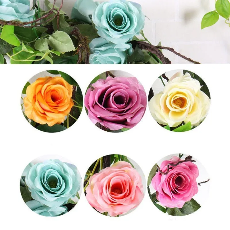 10 головок розы лоза искусственные поддельные растения листья растений