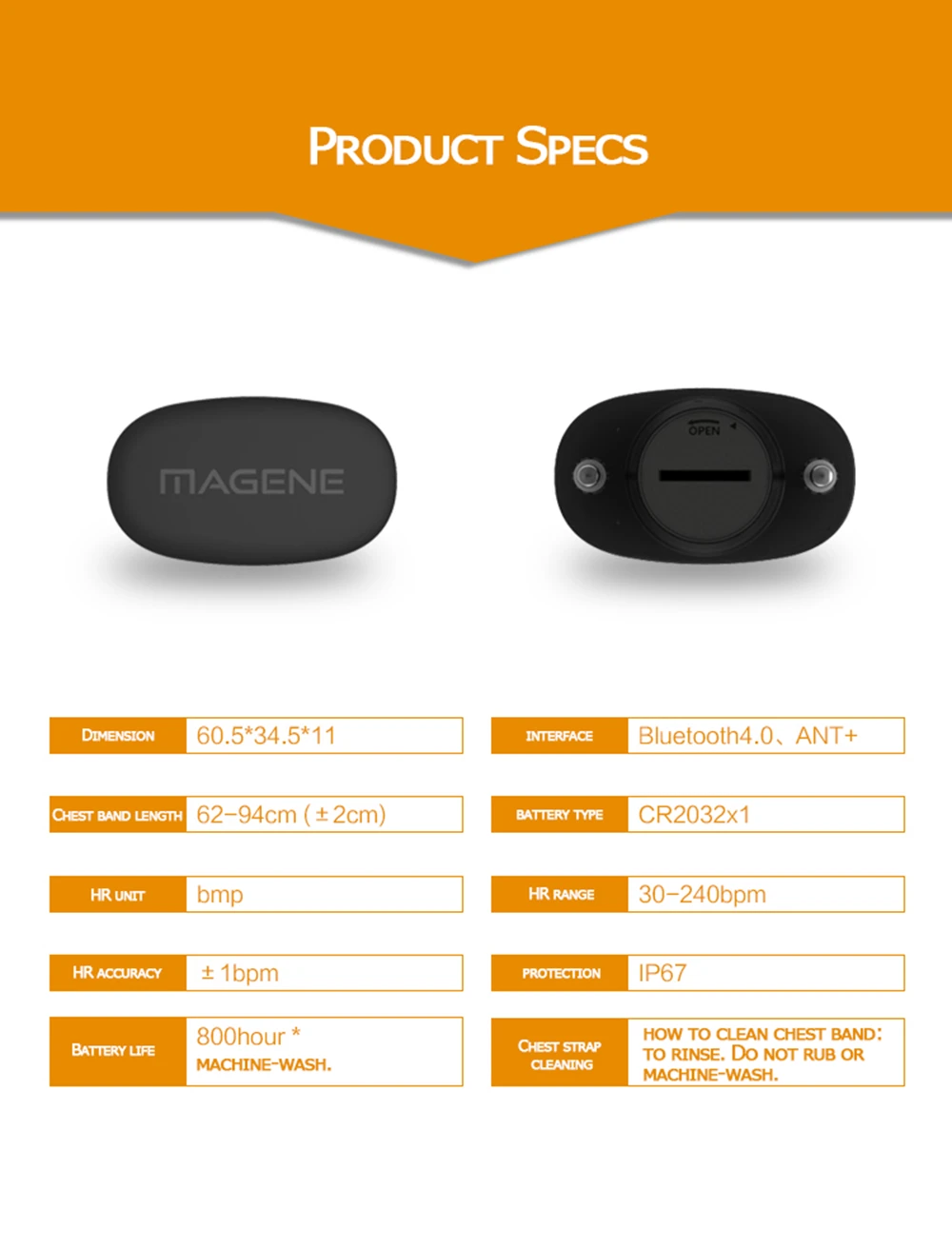 Magene монитор сердечного ритма Bluetooth 4,0 ANT+ датчик для GARMIN Bryton IGPSPORT компьютер Бег Спорт ж/нагрудный ремень MHR10 обновление