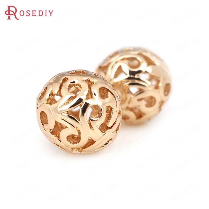 6 шт. латунные полые круглые бусины 8 5 мм 10 24 к цвета шампанского|round beads|beads roundbeads