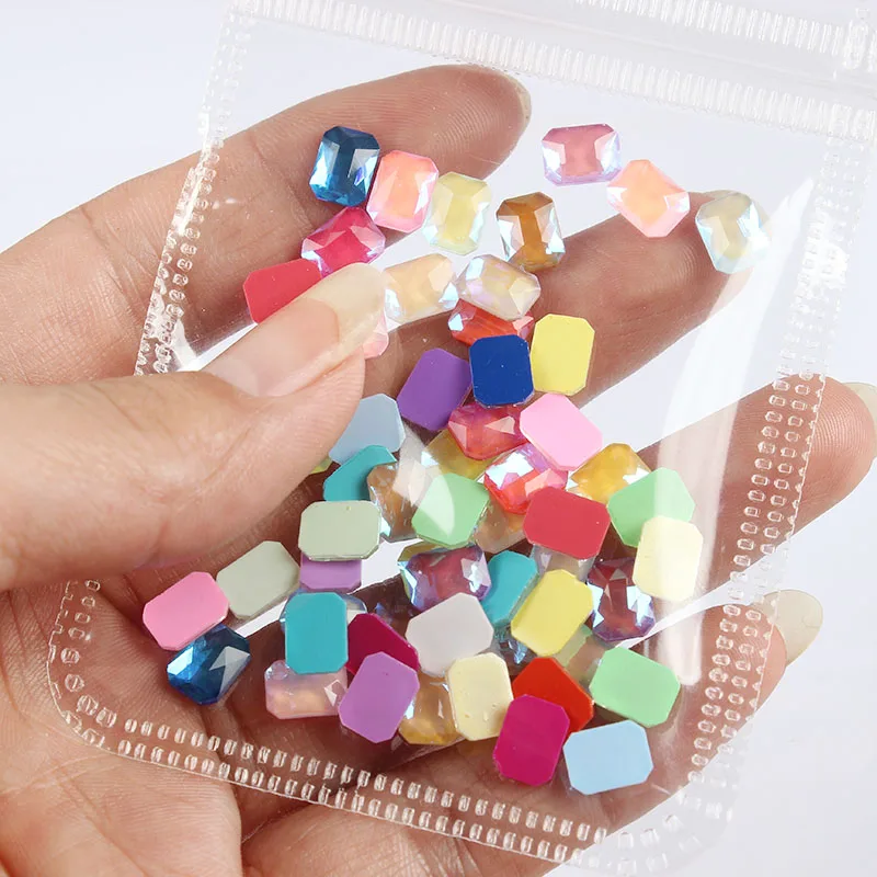 30 шт. Стразы для ногтей с плоской задней поверхностью прямоугольные блестящие