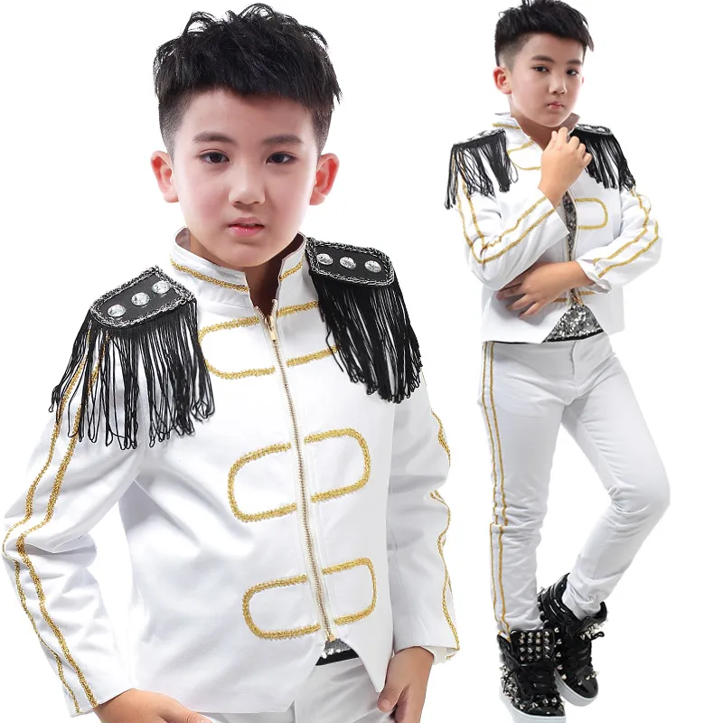 2018 Новая мода Одежда для танцев Костюм маленьких мальчиков сценический костюм