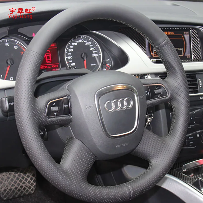Юдзи Hong искусственная кожа Чехлы рулевого колеса автомобиля чехол для Audi A4 B7 B8 A6 C6