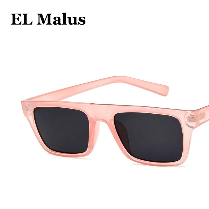 [EL Malus]Retro UV400 Sunglasses Square Thin Frame Women Famous Brand Designer Black Pink Red Lens Mirror Sun Glasses Female | Аксессуары