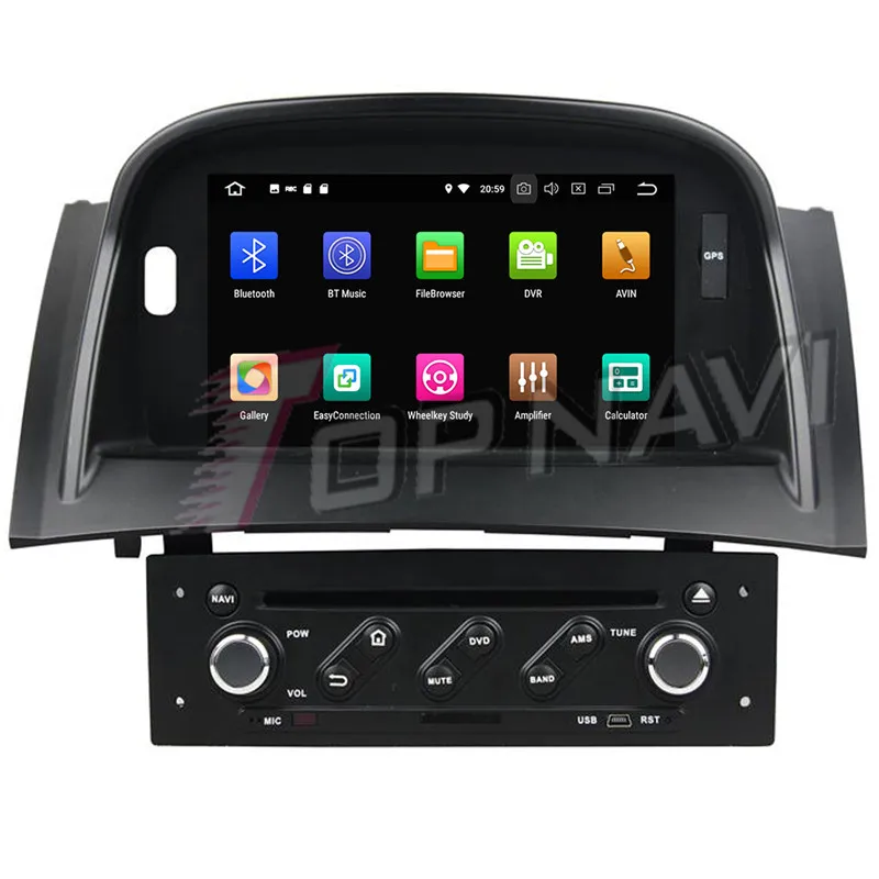 Topnavi Восьмиядерный Android 9 0 автомобильный DVD мультимедийный плеер для Megane II 2004 2009