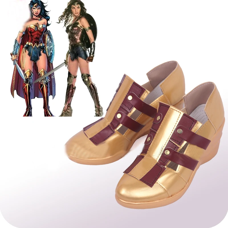 Wonder Woman/ботинки для косплея; карнавальный костюм на Хэллоуин; аксессуары; новая версия