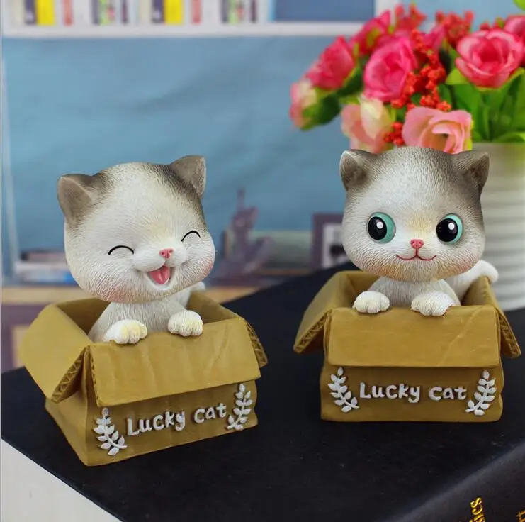 Украшения для автомобиля милый кот Вибрирующая голова котенок украшение