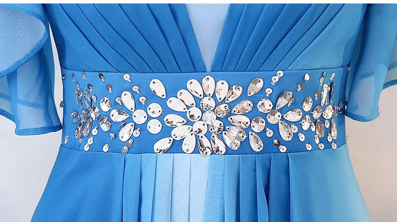 Robe De Soriee вечернее платье из шифона с длинным Фуксия Короткий рукав выпускные