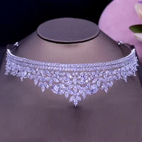 elegant cubic zirconia tiaras headpiece hair jewelry bride accessories headband white gold color crown party show gifts h 026