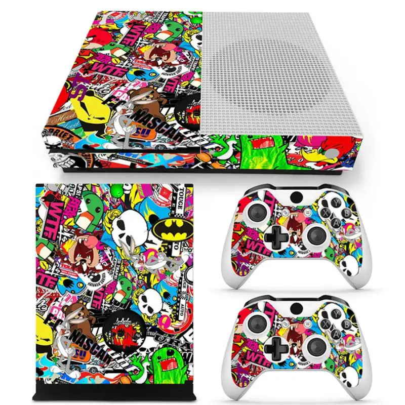 Мультяшный Дизайн Наклейка кожа для microsoft Xbox One тонкая кожа наклейка+ 2 шт контроллер скины для Xbox One S Аксессуары для игр