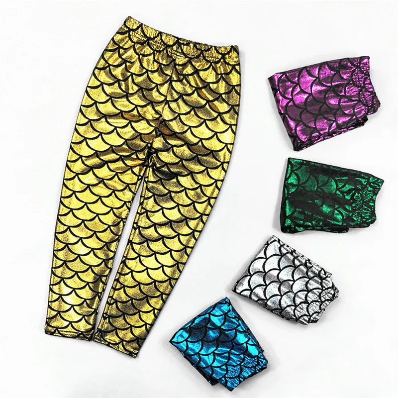 Фантазийные весенне летние леггинсы русалка для мальчиков и девочек детские