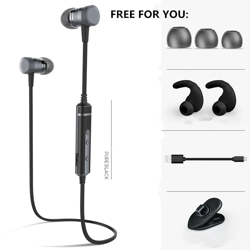 H6 беспроводные наушники Bluetooth наушники спортивные наушники с микрофоном бас стерео для спорта мобильный телефон iPhone Xiaomi - Цвет: Metal Ash