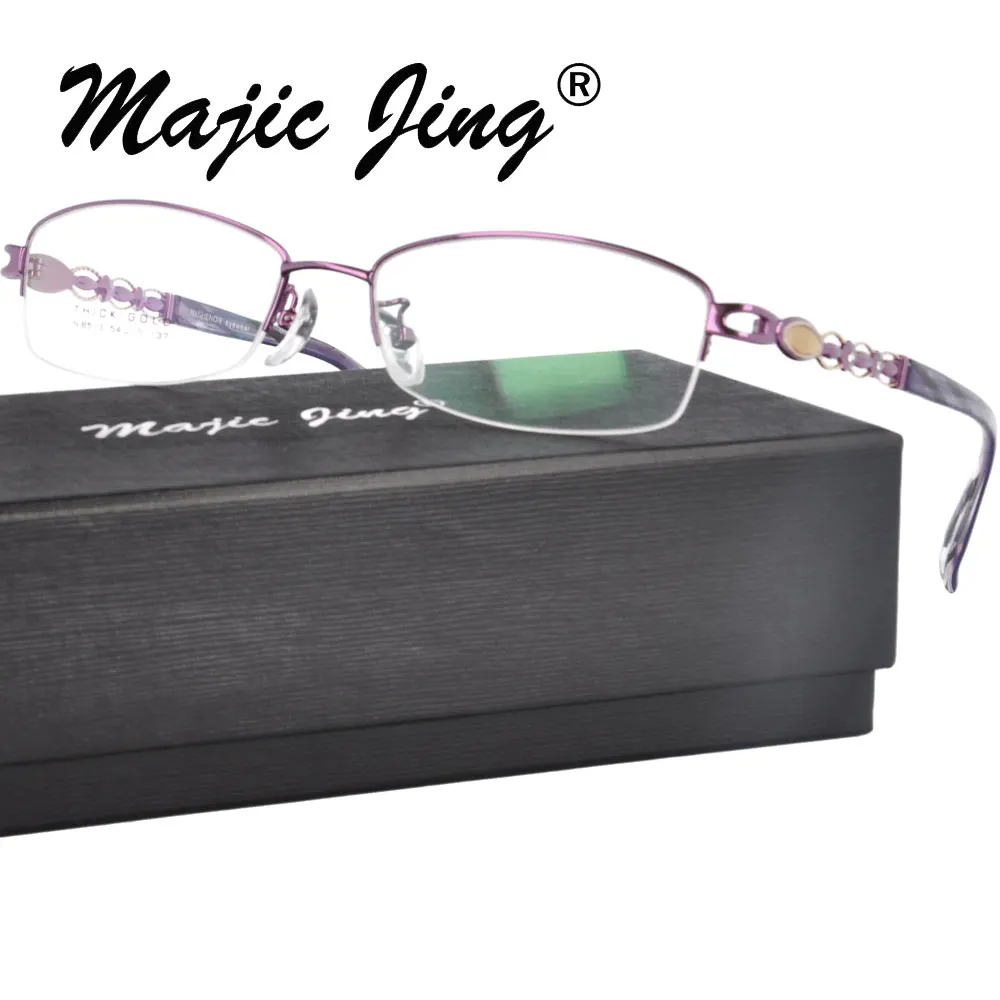 

Magic Jing metal prescription spectacles RX optical frames women half rim eyewear eyeglasses N8513