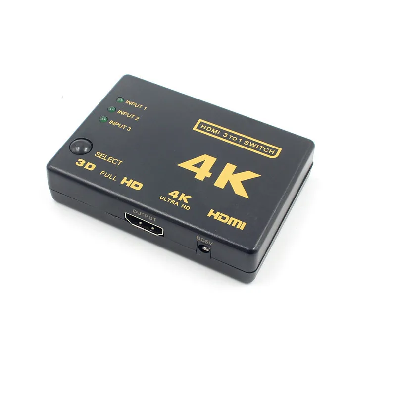 HDMI переключатель, 3 порта 4K* 2K HDMI коммутатор сплиттер коробка Ultra HD для DVD HDTV Xbox PS3 PS4 с ИК инфракрасный приемник Пульт дистанционного управления