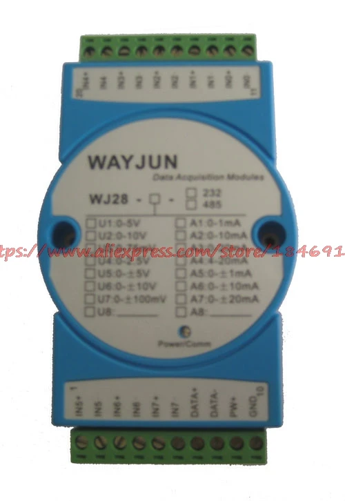 

8-канальный аналоговый модуль сбора данных MODBUS RTU, 4-20 мА