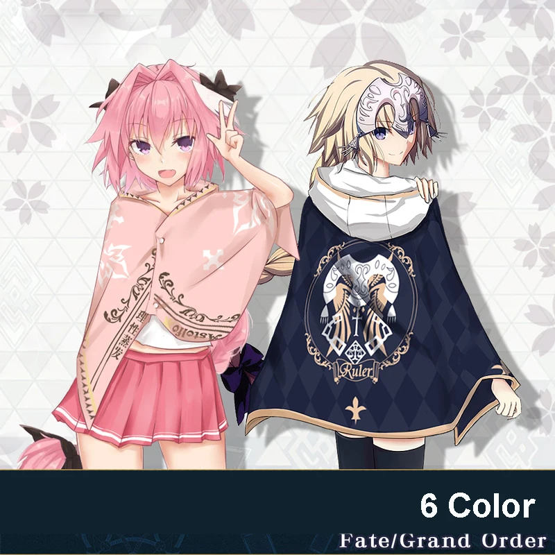 Плащ с капюшоном для косплея по мотивам аниме плащ принтом Fate FGO выполненный в