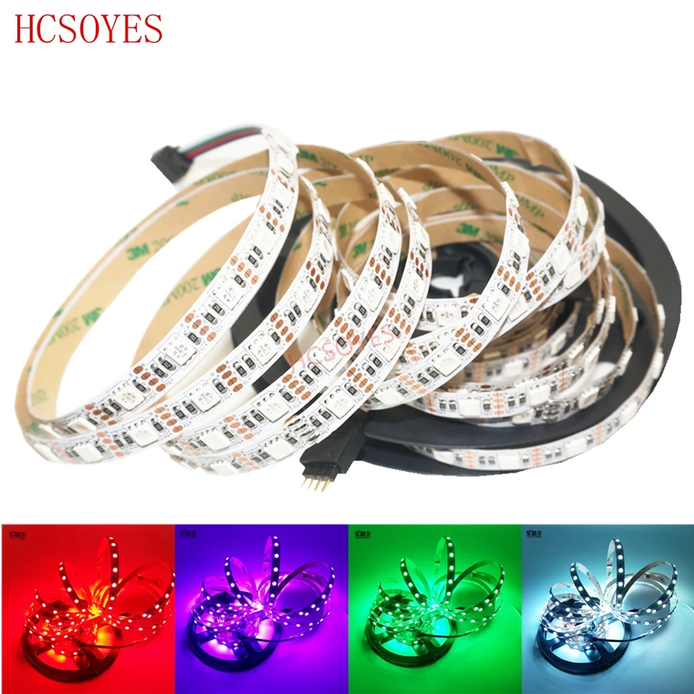 Гибкая светодиодная лента 5 м/лот в пост. Тока RGB/белый/теплый белый 5050 SMD клейкая