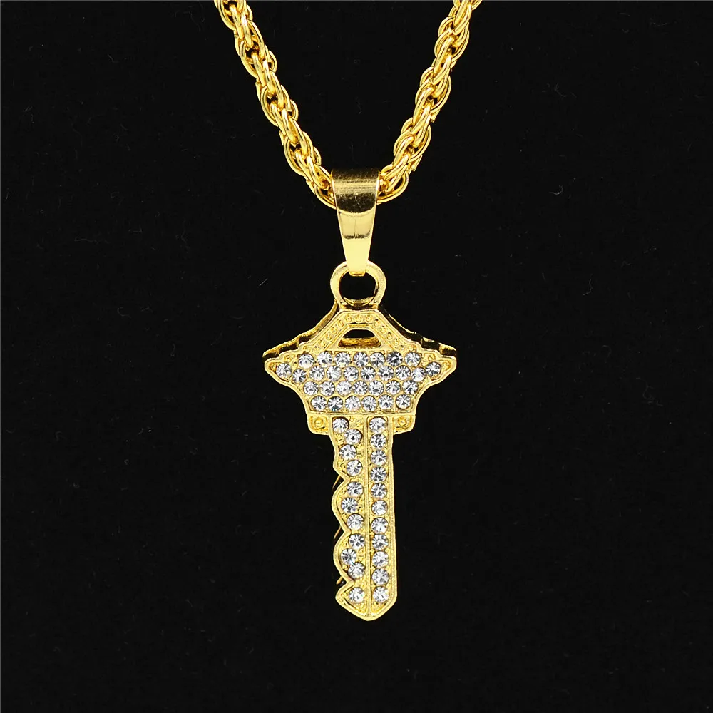 Uoдизайнерский Египетский Ankh Key Of Life золотой цвет брелок ожерелье цепь полный