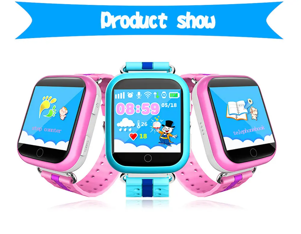 Умные часы с gps Q750 Q100, Детские умные часы с 1,54 дюймовым сенсорным экраном, устройство отслеживания местоположения SOS вызова для детей, безопасное устройство PK Q90