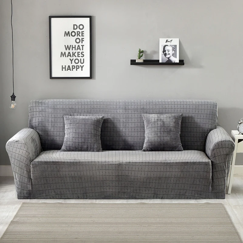 Light grey 1/2/3/4 сиденье супер мягкий толстый бархат для диванов Гостиная диванные покрывала из стрейчевого эластичного материала секционные чехлов для зимы SC071 - Цвет: Light grey