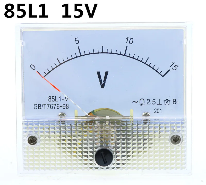 1 шт. 85L1-V 15 В AC Аналоговый вольтметр Панель Напряжение метр 64*56 мм