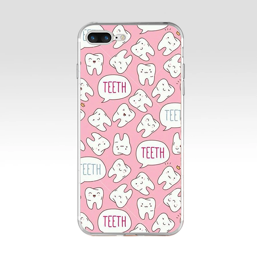 Мягкий силиконовый чехол для Apple iPhone 6 6s 7 8 plus 140AQ Kawaii Tooth Love|Бамперы| |