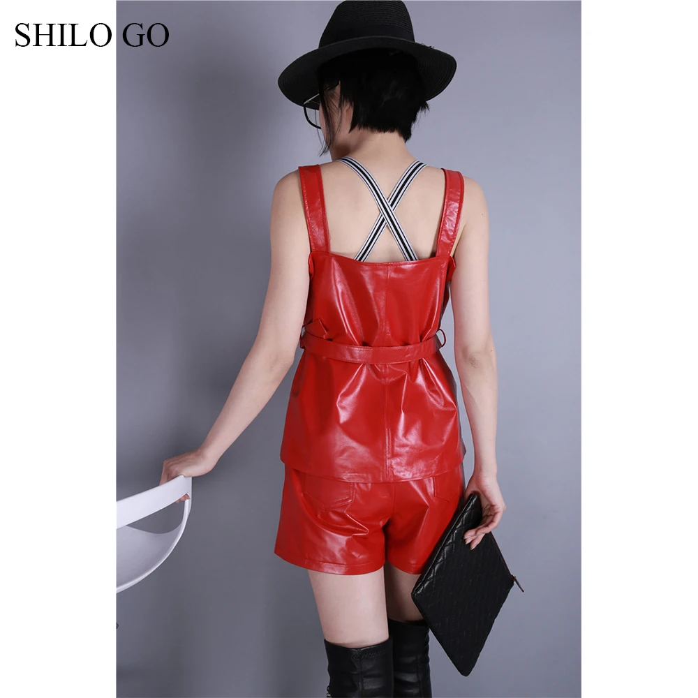 Женская кожаная блузка SHILO GO летняя из натуральной овечьей кожи однобортная